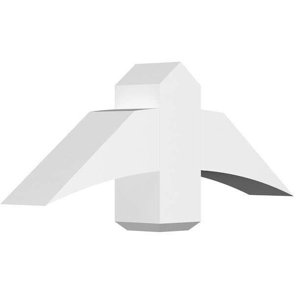 Ekena Millwork Bellingham Architectural Grade PVC Gable Bracket, 36"W x 13 1/2"H x 6"D x 6"F, 9/12 Pitch GBP036X14X0606BEL00 - main